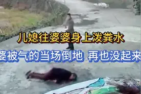 儿媳往婆婆身上泼粪水，婆婆被气的头朝下当场倒地，再也没起来视频封面