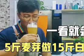 在家自酿小麦啤酒，5斤麦芽出15斤白啤，想学啤酒的收藏分步糖化视频封面