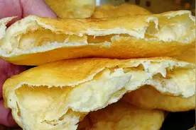大油饼做法，蓬松宣软，个个空心，凉了也不发硬 | 老罗美食视频封面