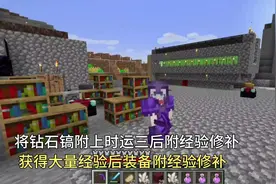 我的世界1.17单人48:钻石镐附上时运后附经验修补，而后装备再附