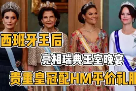西班牙国王夫妇访问瑞典，王室成员盛装亮相，4顶皇冠璀璨夺目视频封面