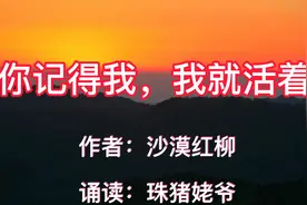 诗歌朗诵《你记得我，我就活着》视频封面