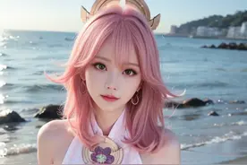 【AI coser】原神 八重神子 高清壁纸 海滩篇~
