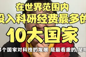在全球范围内，投入科研经费最多的＂10大国家＂，看我国投入多少视频封面