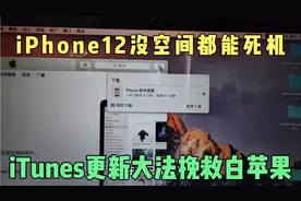 iPhone12没有空间导致死机，循环重启白苹果，iTunes更新系统修复视频封面