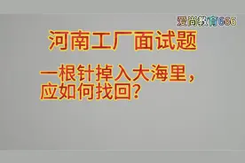 河南工厂面试题：一根针掉入大海里，应如何找回？视频封面