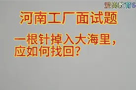 河南工厂面试题：一根针掉入大海里，应如何找回？视频封面