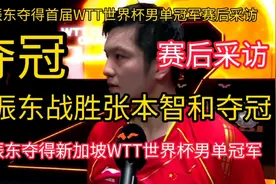 太厉害了！樊振东夺得新加坡WTT世界杯男单冠军，赛后高情商采访视频封面