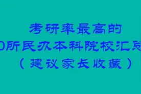 考研率最高的30所民办本科院校汇总！（建议家长收藏）视频封面