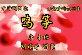 古诗词朗读《鸣筝》唐代诗人李瑞看到某俏皮的弹筝女，在等周郎顾视频封面