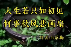 《人生若只如初见》，作者，白落梅视频封面