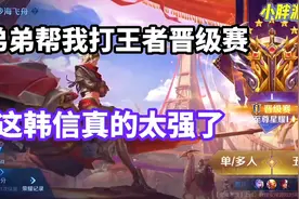 王者晋级赛弟弟要帮我打，四年级学生的韩信太强了视频封面