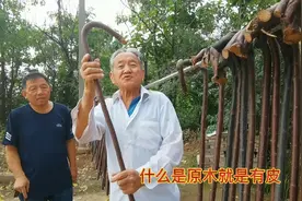 农民大爷制做原木拐杖，独家生意，卖300元1个看贵不贵视频封面