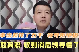 同事出差花了五千领导拒绝报销，同事愤怒离职，收到消息领导懵了视频封面
