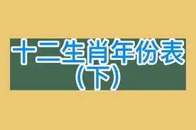 十二生肖年份表（下），你的生肖是什么？请对号入座，建议收藏视频封面