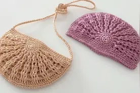 爱不释手！钩针编织扇贝款单肩斜挎包，暖色调，好喜欢(一)