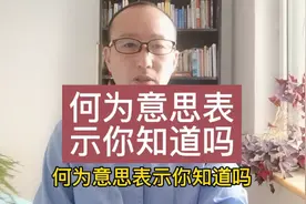 什么是意思表示你知道吗视频封面