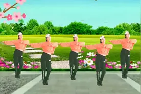 精选广场舞《桃花朵朵开》完整版，暖暖的春风迎面吹，情人心花开视频封面
