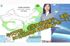今天开始，全国降雨将减少、减弱，30日或将是9月降雨最少的一天视频封面
