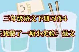 三年级语文下册习作4《我做了一项小实验》范文，作者观察真仔细视频封面