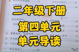 二下语文：第四单元单元导读，从识字写字到阅读写话通通拿下！视频封面