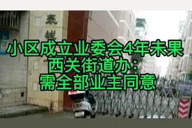小区成立业委会4年未果 西关街道办：需全部业主同意
