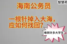 海南公务员：一根针掉入大海，应如何找回？难倒许多大学生！视频封面