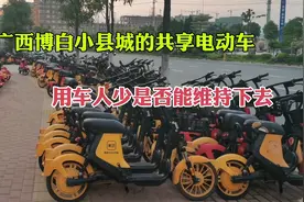 广西博白一座小县城有几百辆共享电动车，租车人少是否能维持下去视频封面