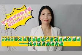 2022年北京市高精尖产业发展资金项目——汽车芯片保险补贴视频封面