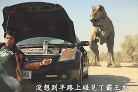 男人开车碰到了霸王龙，开始了躲猫猫视频封面