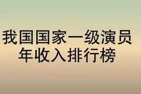 我国国家一级演员，年收入排行榜视频封面