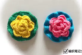 钩针编织令人眼前一亮的玫瑰装饰花，制作成胸针和发饰真的很赞哦