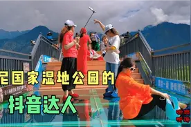 一走上雅尼国家湿地公园的玻璃栈道，美景把游客都变成了抖音达人视频封面