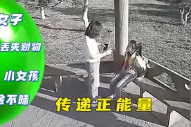 女子公园丢失财物，小女孩拾金不昧转身离去，好样的视频封面