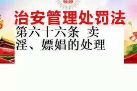治安管理法第六十六条 卖淫、嫖娼的，处十日以上十五日以下拘留视频封面