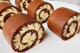 2种口味的可可旋风蛋糕卷，只要简单2个步骤，口感绵软颜值又高视频封面