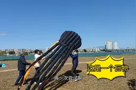 巨型风筝，在晴空万里的天空飘起来那一刻，激动人心！视频封面