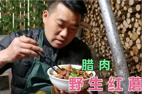 野生“红蘑菇”你吃过吗？小农乡用来炒腊肉，中午又吃一大碗饭视频封面