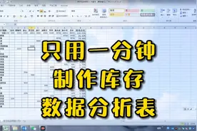Excel技巧，一分钟快速制作销售库存数据分析表，职场办公技能视频封面