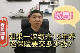 如果一次性缴齐15年的养老保险，15年保险金是多少钱？视频封面