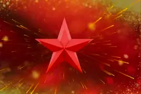 《红星闪闪》闪闪红星映山红LED背景高清视频素材