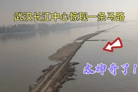 武汉长江水位激退，江中心冒出一条神奇的马路，是何来历？视频封面