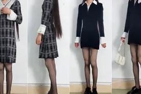 长发男生浅试收腰连衣裙，配黑色光腿神器化身老妖精视频封面