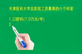 天津医科大学总医院工资最高的六个科室排名视频封面