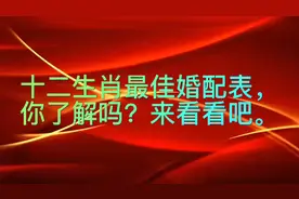 十二生肖最佳婚配表你了解吗来看看吧。视频封面