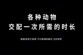 各种动物交配一次所需的时长