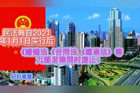 建国以来首次把民法典作为法律，新的民法典实行后有九部法律废止视频封面