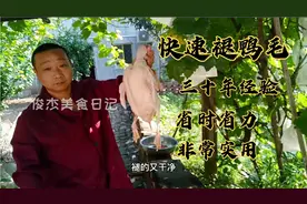 大厨用自家养的鸭子分享褪鸭毛窍门，省时省力又快捷，绒毛都不剩视频封面