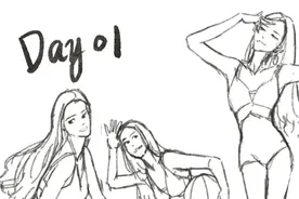 【速写60天挑战赛】day01海滩布基尼