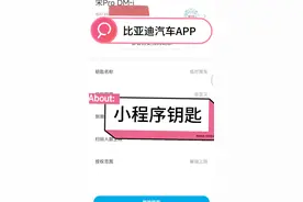 比亚迪汽车APP新增的小程序钥匙也太nice了吧视频封面